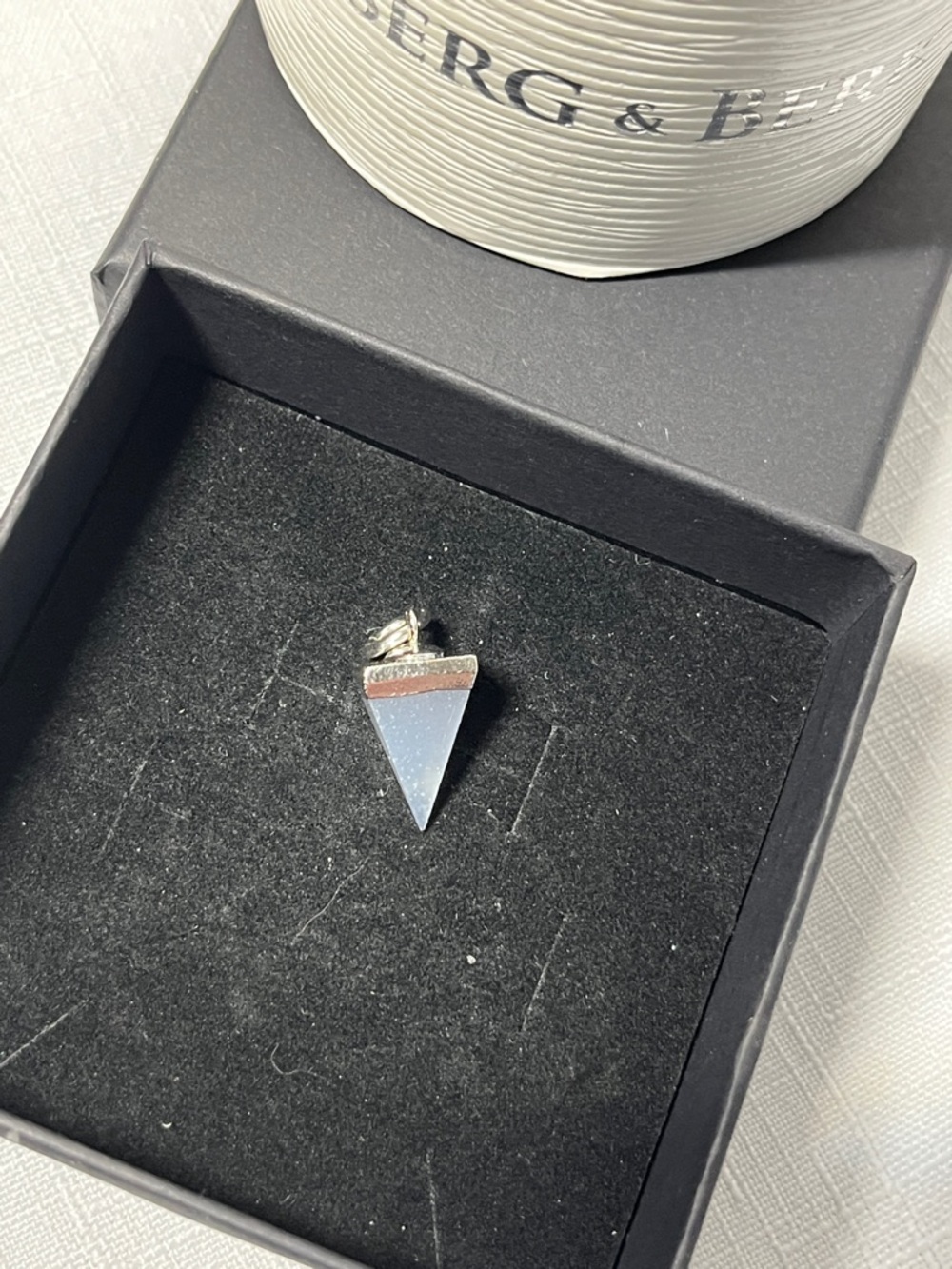 Hillberg & Berk Pyramid Lavender Pendant Charm Silver. New.